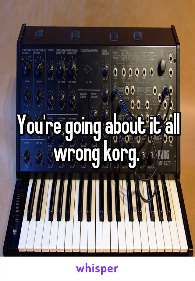 You're going about it all wrong korg. 