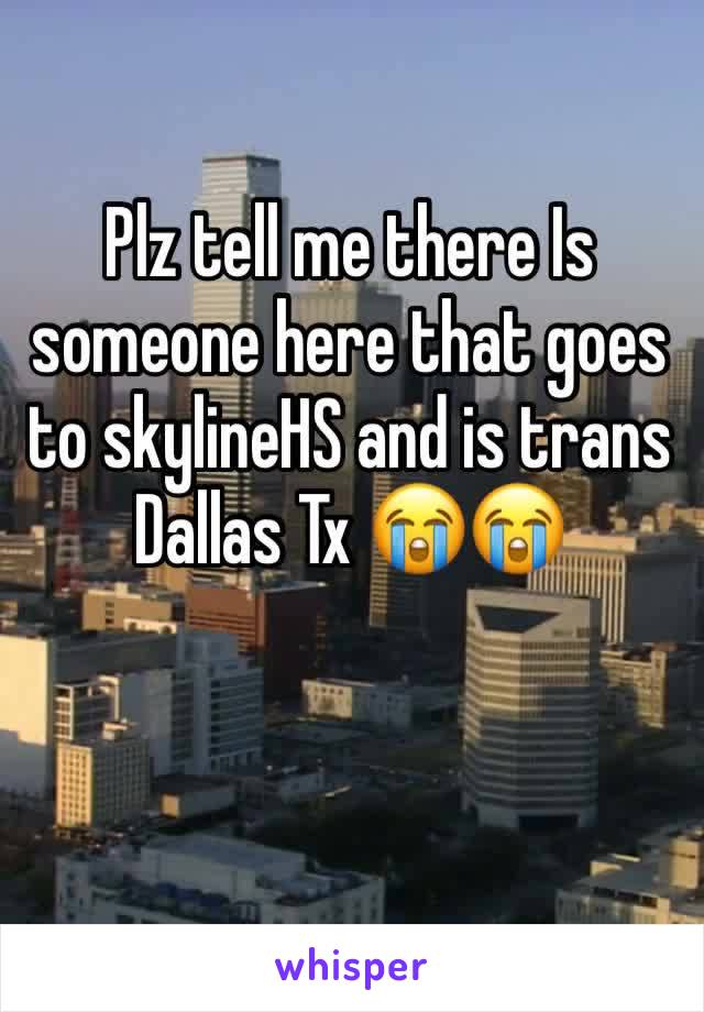 Plz tell me there Is someone here that goes to skylineHS and is trans Dallas Tx 😭😭
