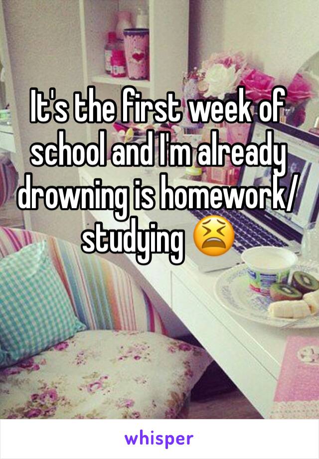 It's the first week of school and I'm already drowning is homework/studying 😫