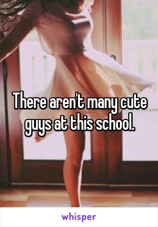 There aren't many cute guys at this school.
