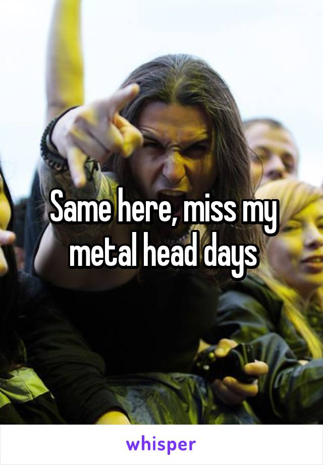 Same here, miss my metal head days