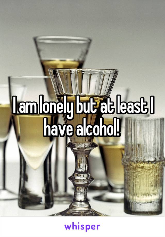 I am lonely but at least I have alcohol! 