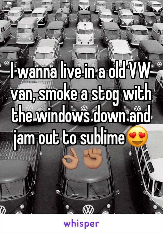 I wanna live in a old VW van, smoke a stog with the windows down and jam out to sublime😍👌🏽✊🏽