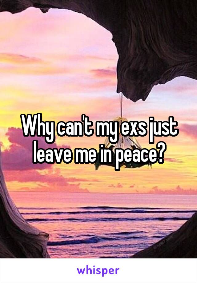 Why can't my exs just leave me in peace?