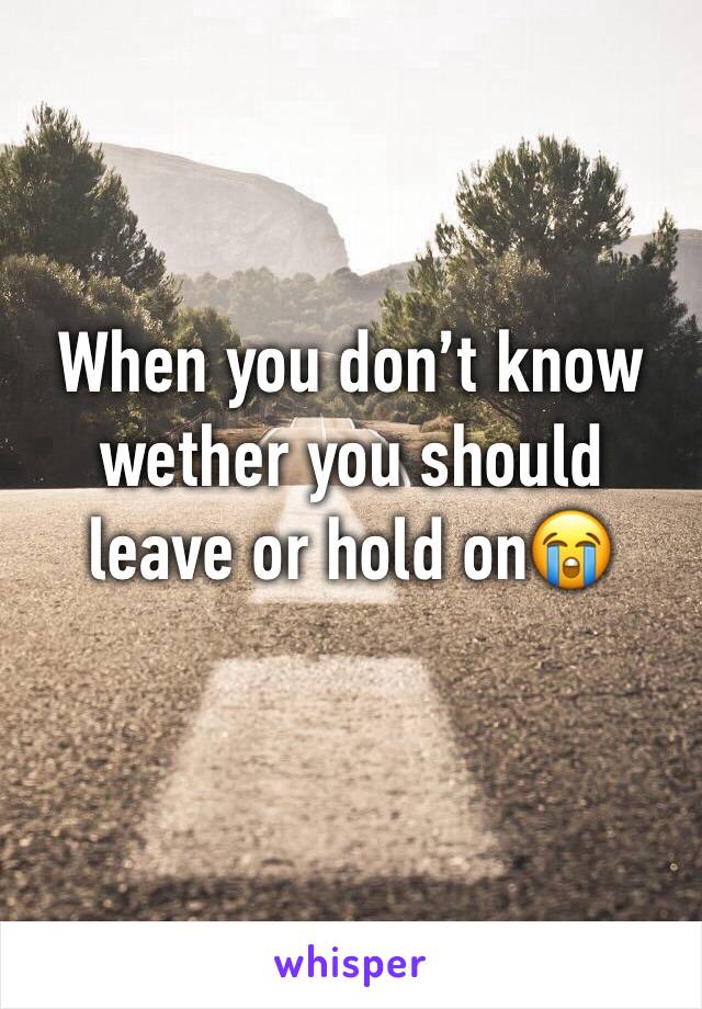 When you don’t know wether you should leave or hold on😭
