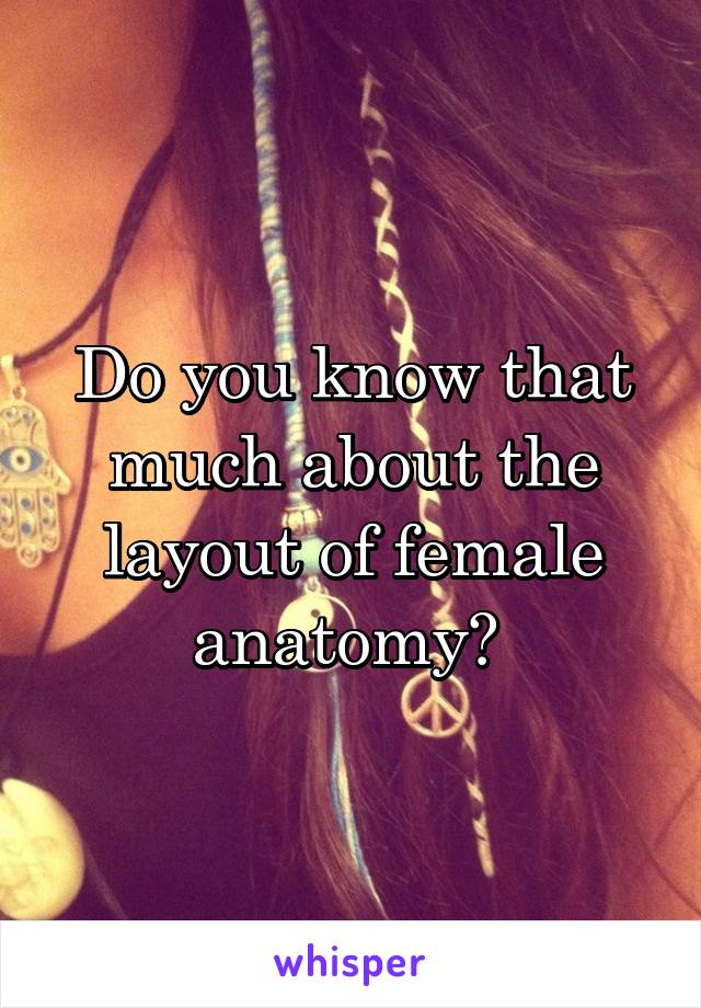 Do you know that much about the layout of female anatomy? 