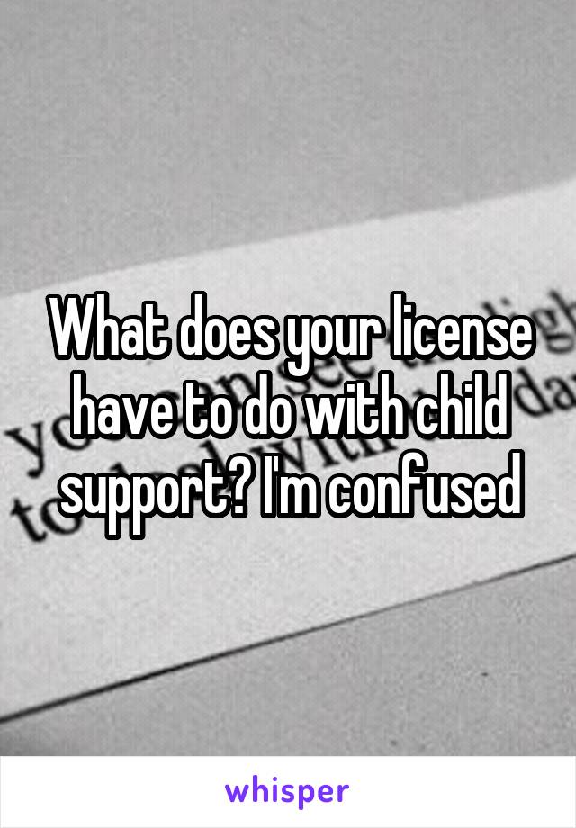 What does your license have to do with child support? I'm confused