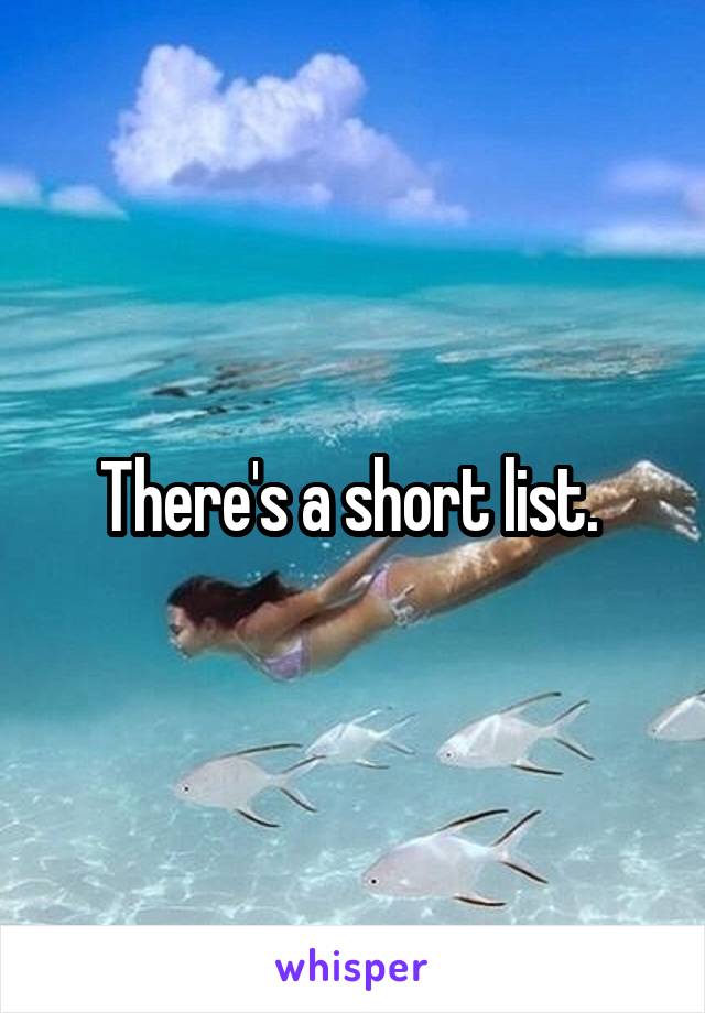 There's a short list. 