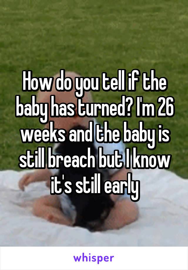 How do you tell if the baby has turned? I'm 26 weeks and the baby is still breach but I know it's still early