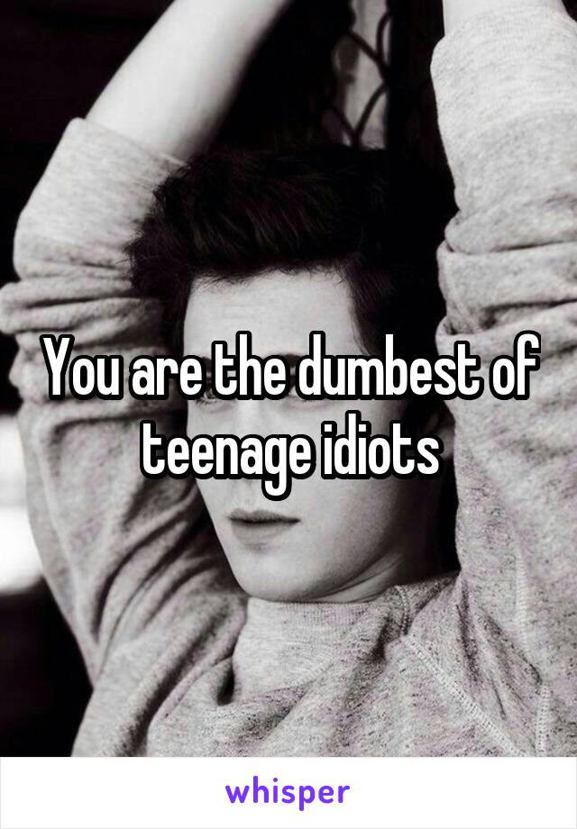 You are the dumbest of teenage idiots