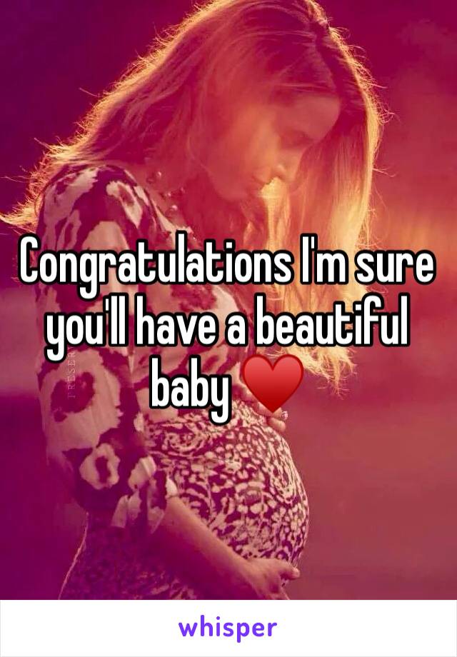 Congratulations I'm sure you'll have a beautiful baby ♥️