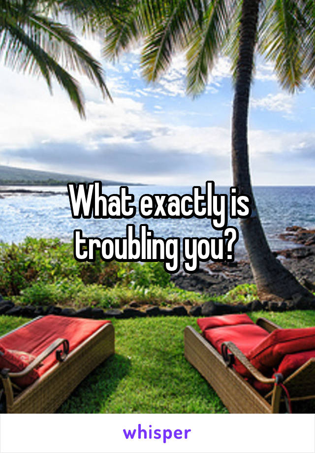 What exactly is troubling you? 