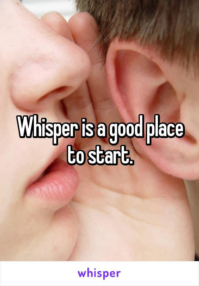 Whisper is a good place to start.