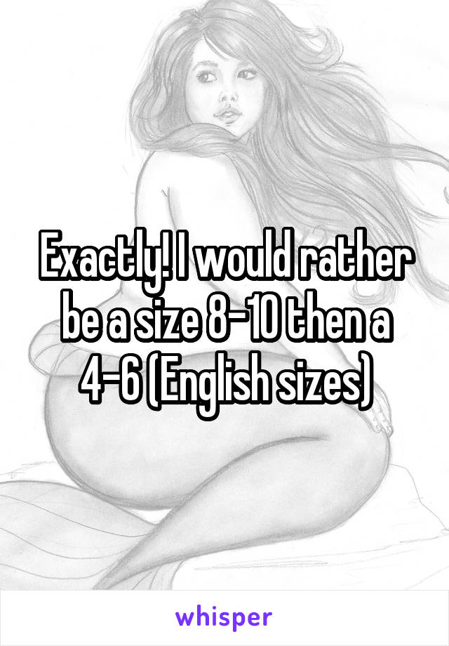 Exactly! I would rather be a size 8-10 then a 4-6 (English sizes)