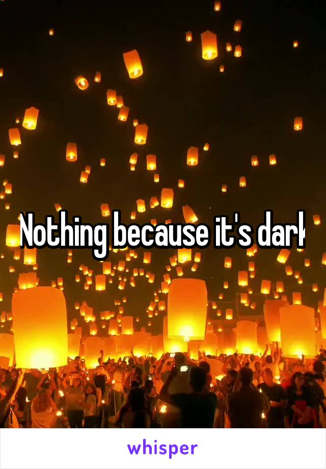 Nothing because it's dark