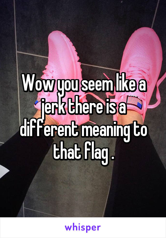 Wow you seem like a jerk there is a different meaning to that flag .