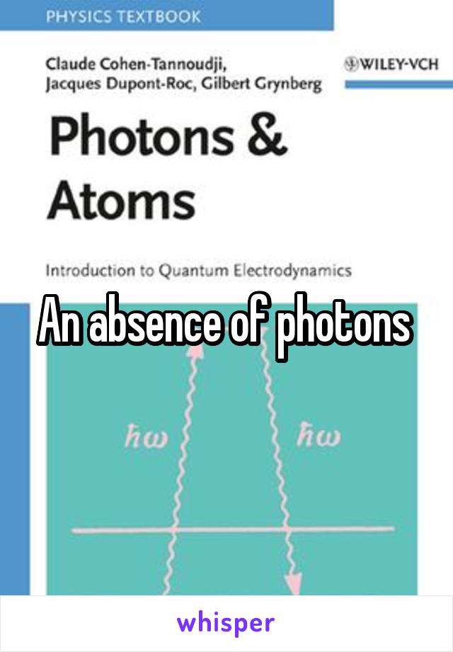 An absence of photons 