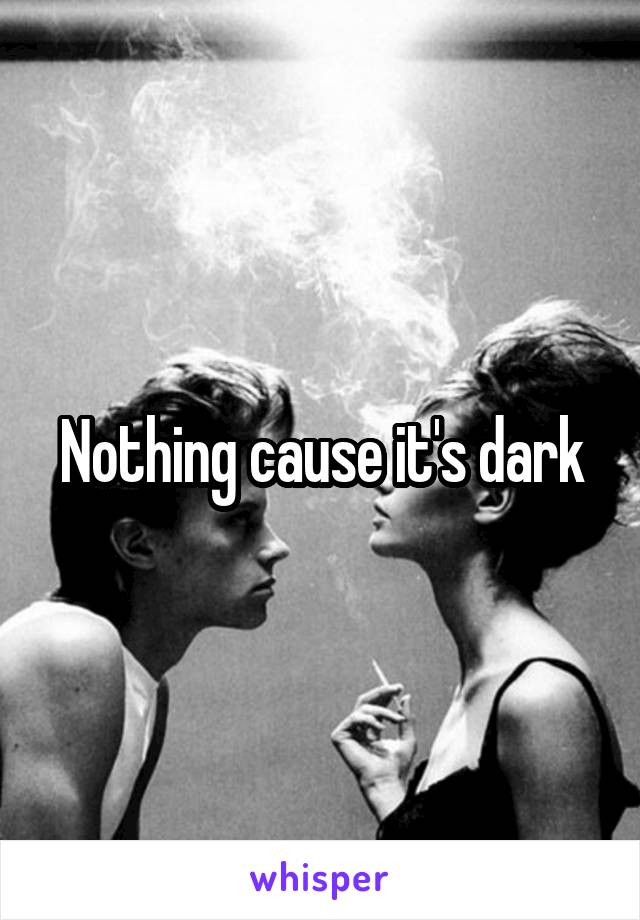 Nothing cause it's dark