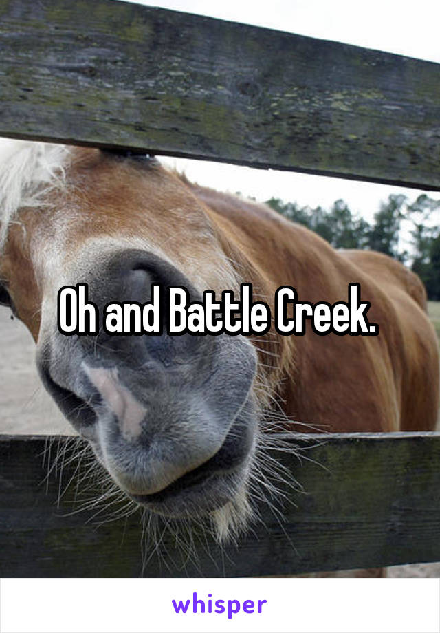 Oh and Battle Creek. 