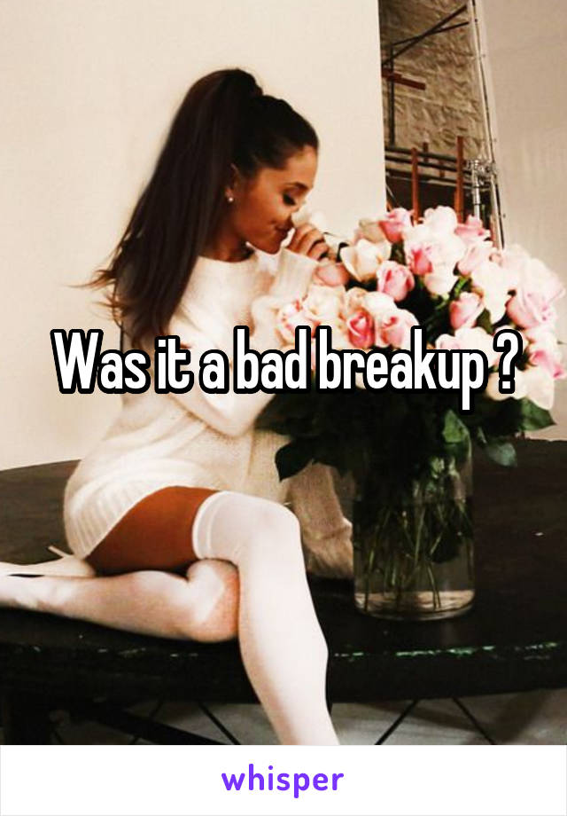 Was it a bad breakup ?
