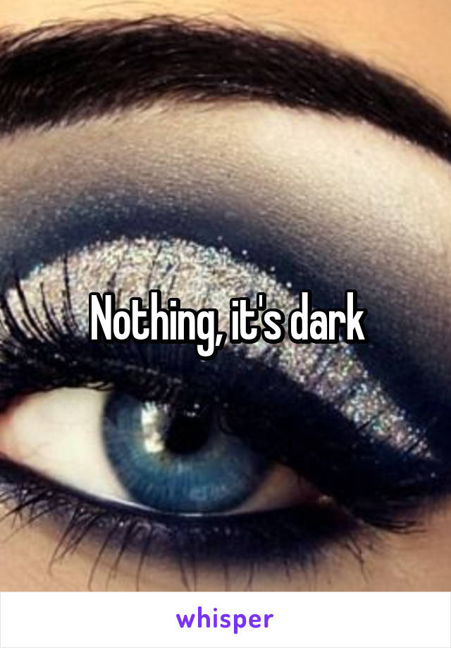 Nothing, it's dark