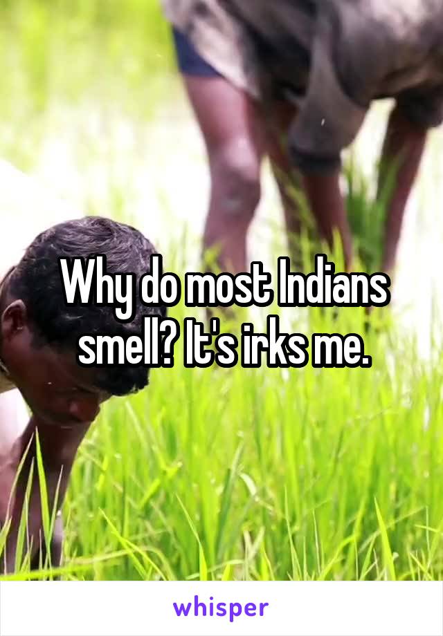 Why do most Indians smell? It's irks me.