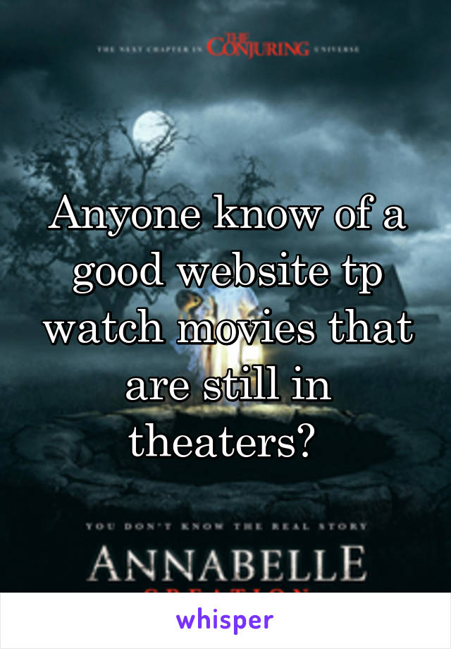 Anyone know of a good website tp watch movies that are still in theaters? 