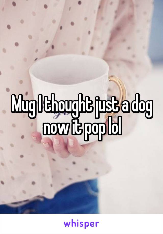 Mug I thought just a dog now it pop lol