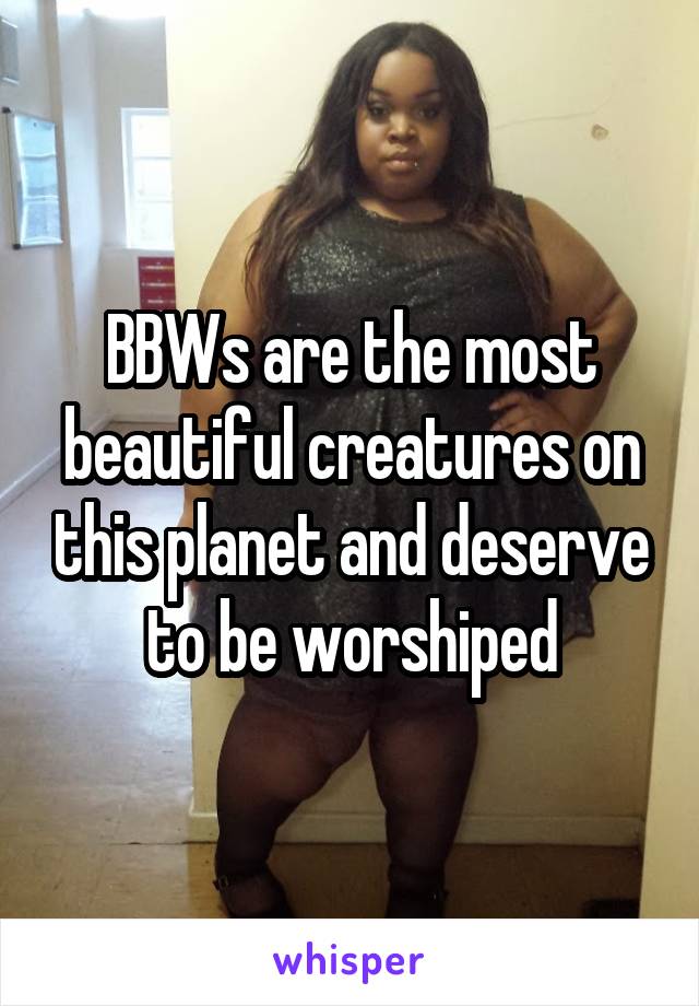 BBWs are the most beautiful creatures on this planet and deserve to be worshiped