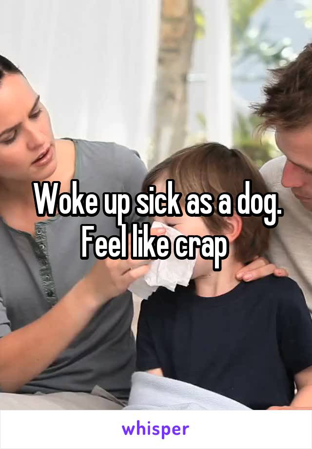 Woke up sick as a dog. Feel like crap 