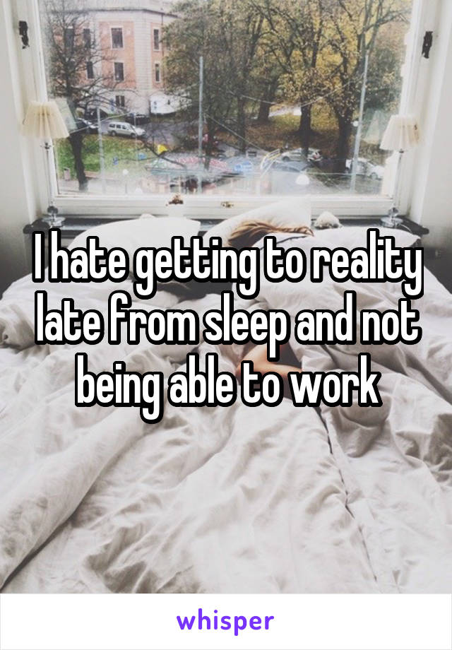 I hate getting to reality late from sleep and not being able to work