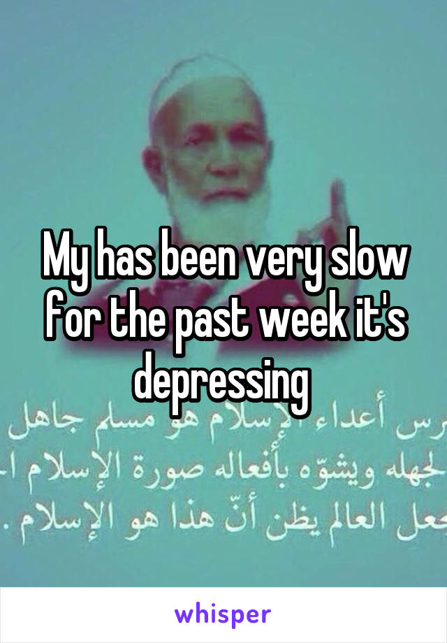 My has been very slow for the past week it's depressing 