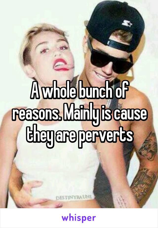 A whole bunch of reasons. Mainly is cause they are perverts