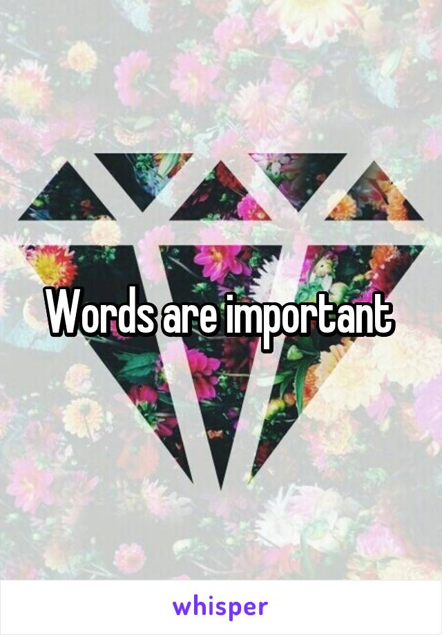 Words are important 
