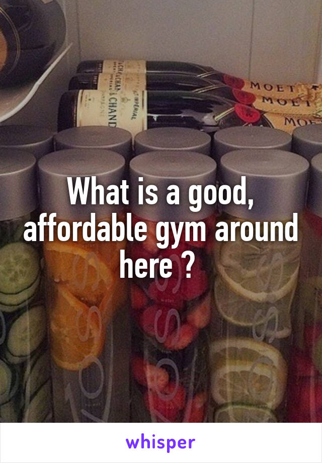 What is a good, affordable gym around here ? 