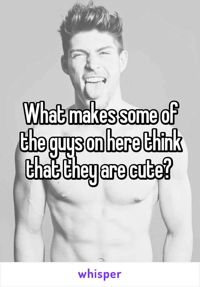 What makes some of the guys on here think that they are cute? 