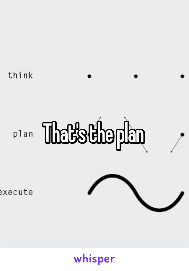 That's the plan 