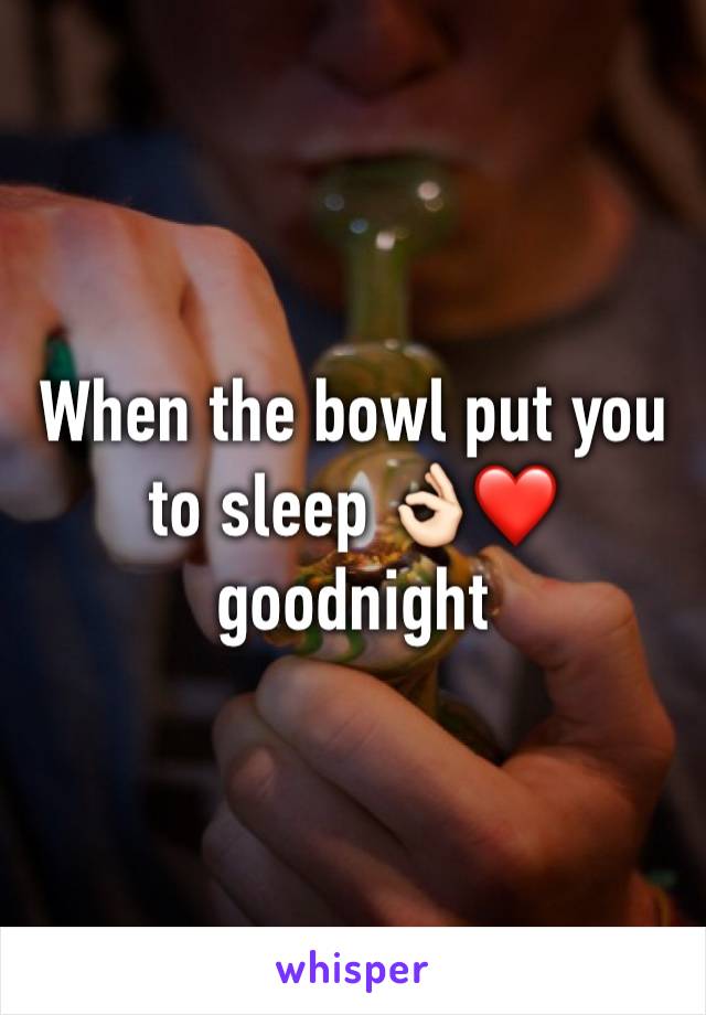 When the bowl put you to sleep 👌🏻❤️ goodnight 