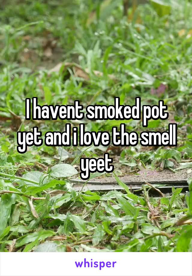 I havent smoked pot yet and i love the smell yeet