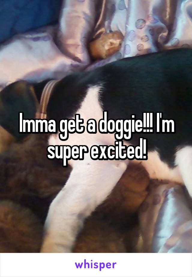 Imma get a doggie!!! I'm super excited!