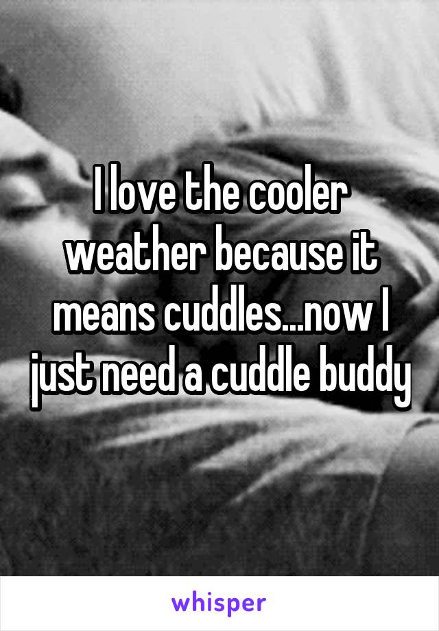 I love the cooler weather because it means cuddles...now I just need a cuddle buddy 