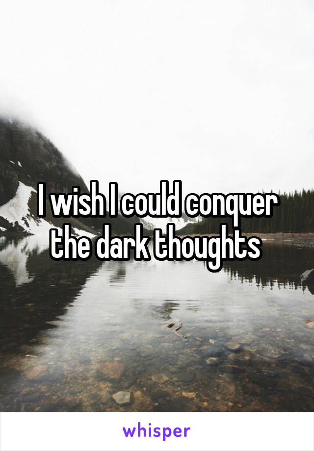 I wish I could conquer the dark thoughts 