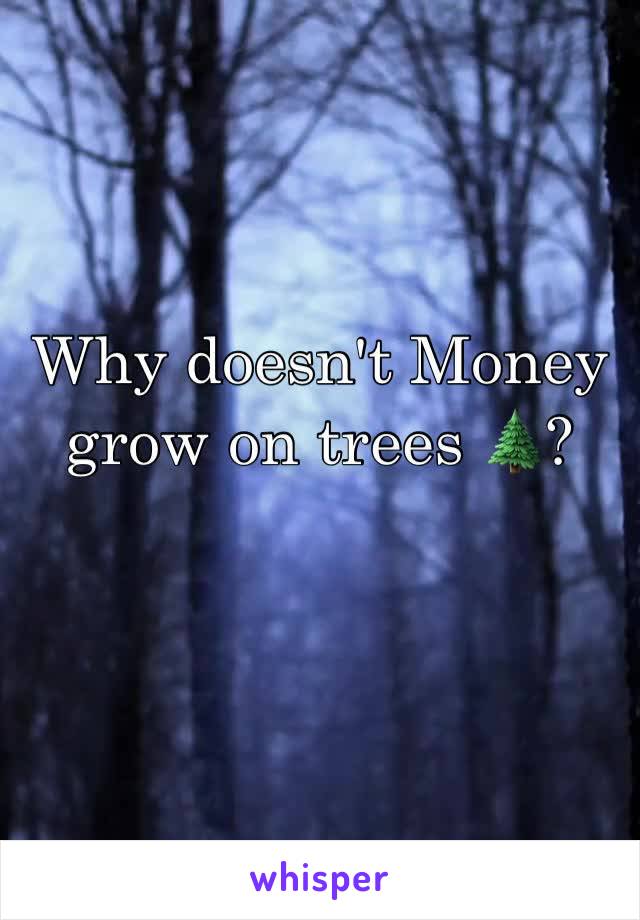 Why doesn't Money grow on trees 🌲?