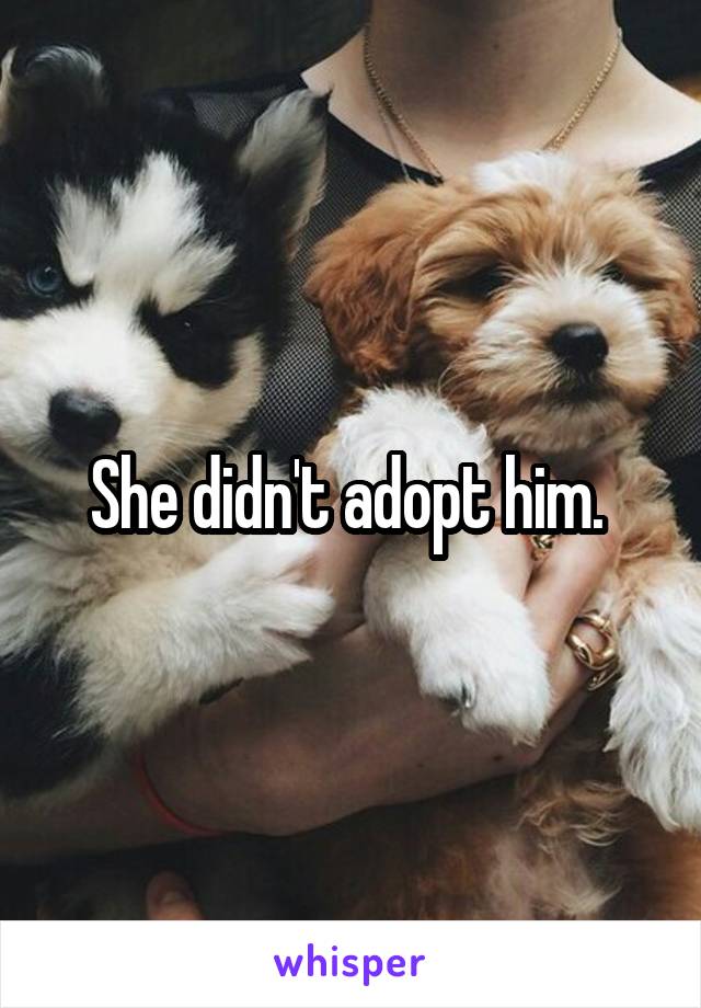 She didn't adopt him. 