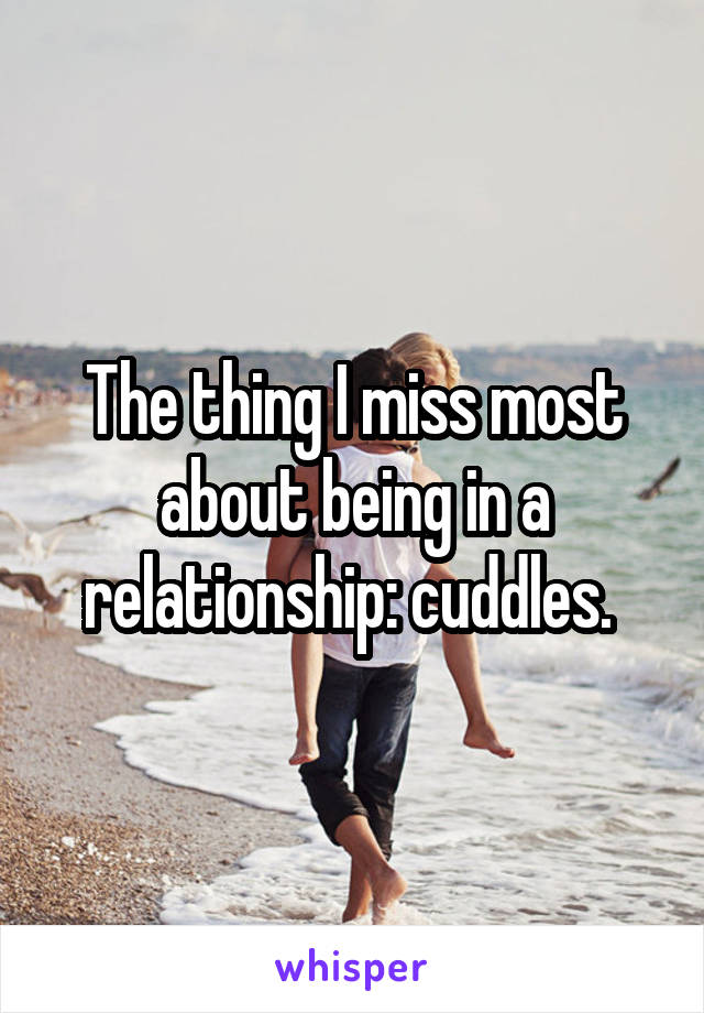 The thing I miss most about being in a relationship: cuddles. 