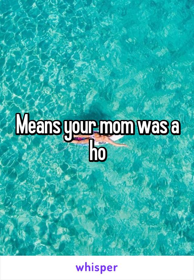 Means your mom was a ho