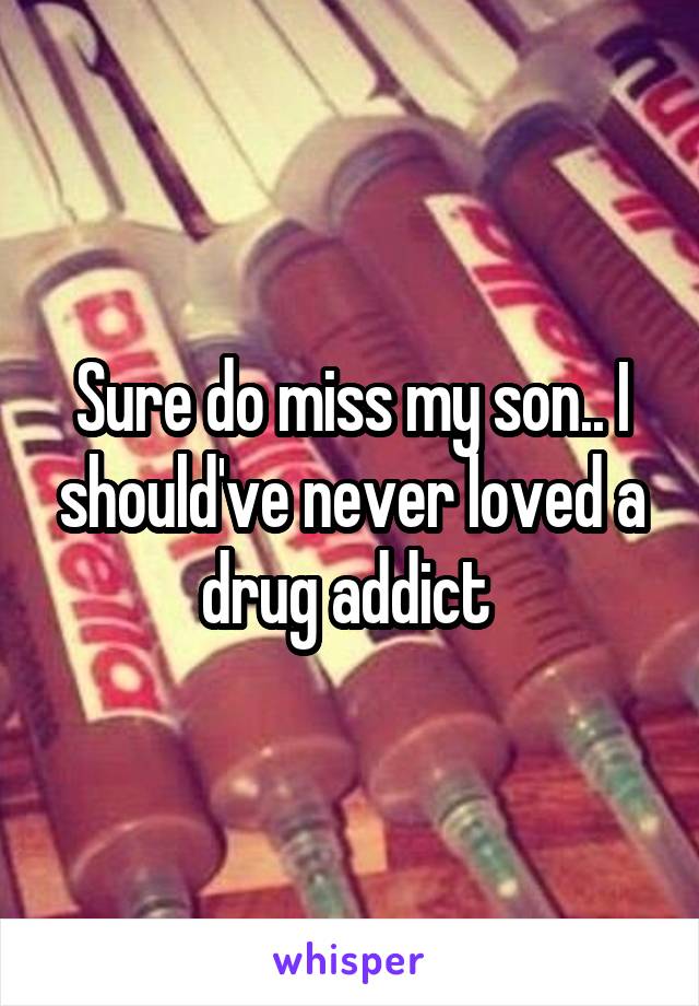 Sure do miss my son.. I should've never loved a drug addict 