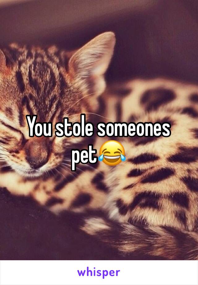 You stole someones pet😂