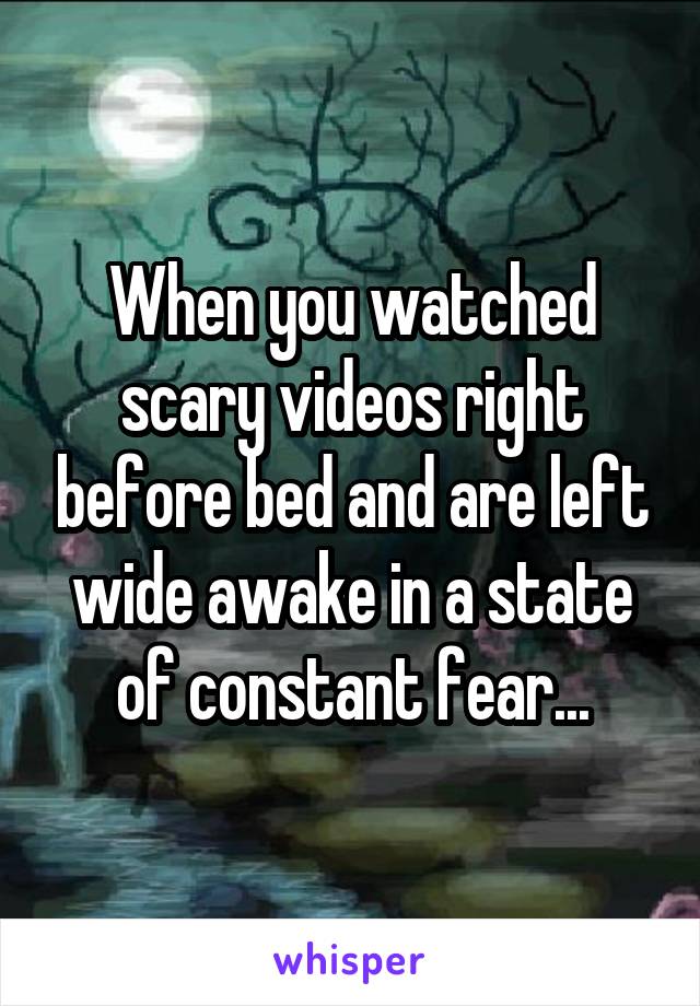 When you watched scary videos right before bed and are left wide awake in a state of constant fear...