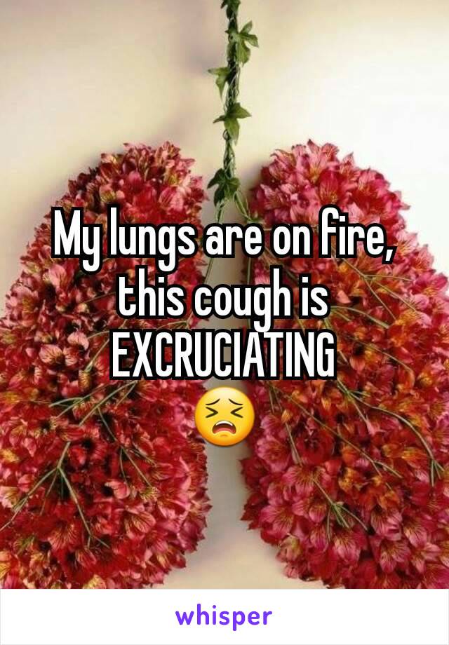 My lungs are on fire, this cough is EXCRUCIATING
😣